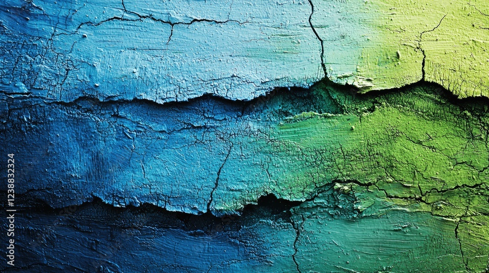 Abstract Cracked Paint Texture in Blues and Greens Abstract Cracked Paint Texture in Blues and Greens