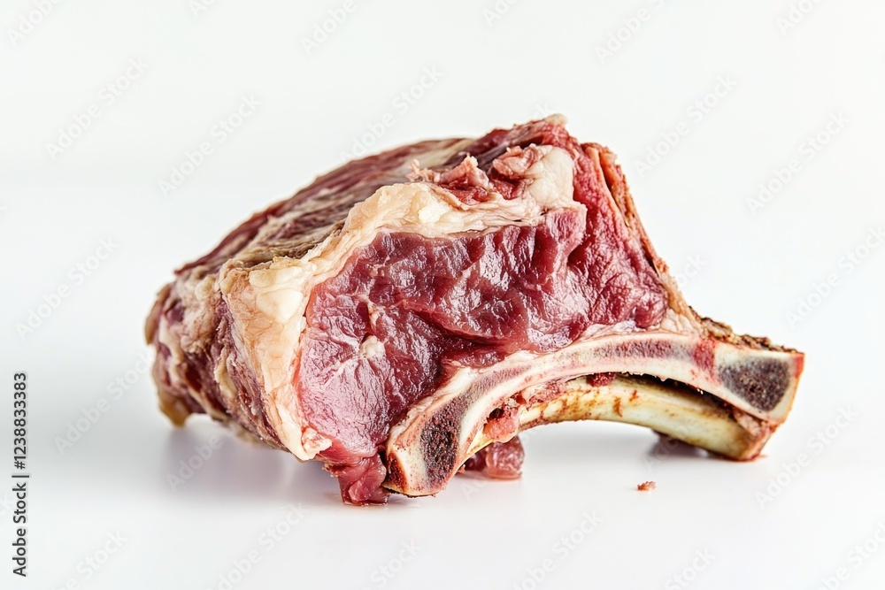 Fototapeta premium Freshly cut meat on a clean white surface