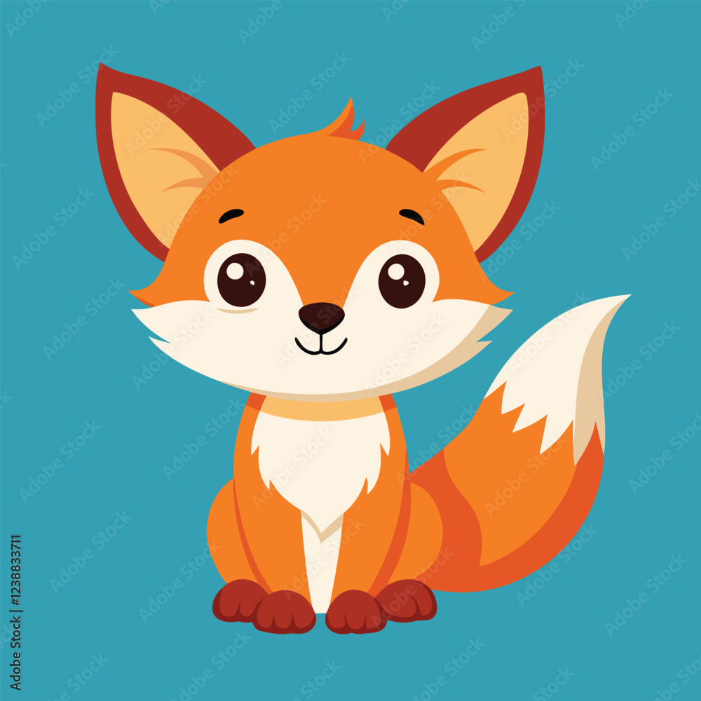 sad fox vector minimalist