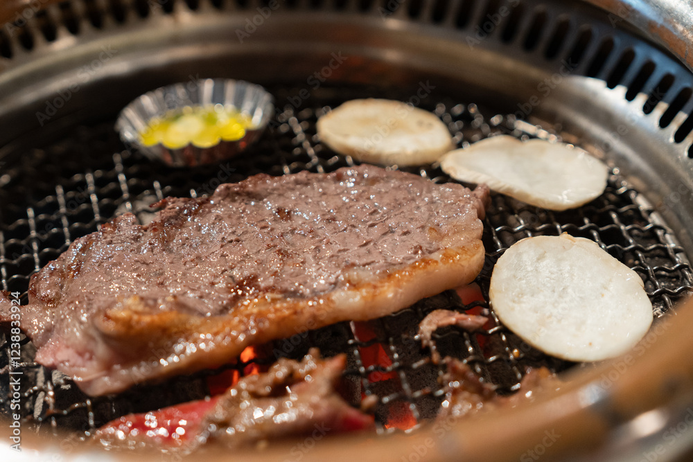 A delicious Charcoal-grilled steak A delicious Charcoal-grilled steak