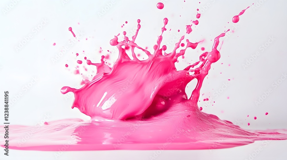 Dripping Fluid pink color, on a white background, generative AI Dripping Fluid pink color, on a white background, generative AI