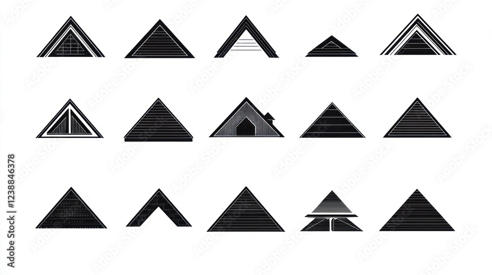 Triangular house designs, architectural styles, white background, home construction Triangular house designs, architectural styles, white background, home construction