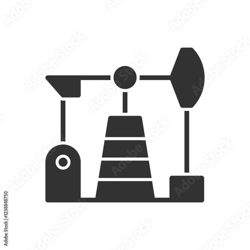 Oil Industry Icon - Pump Jack Icon