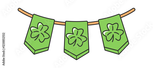 Patrick day festive flags garland