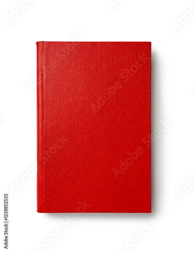 Red book with blank cover isolated