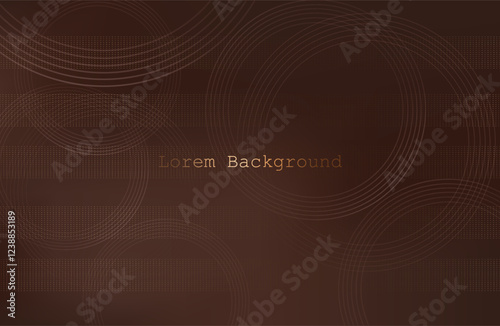 Premium background design with mocha mousse line pattern (texture) in luxury pastel colour. Abstract horizontal vector template for business banner.dark brown background with golden brown circles.