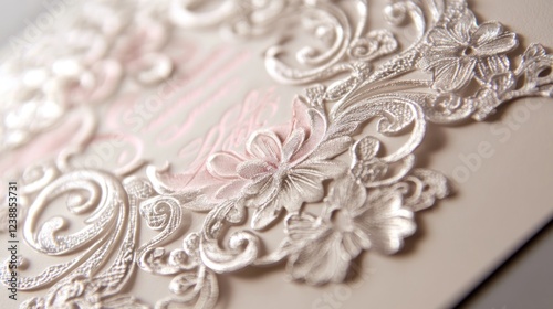 Elegant Floral Design Wedding Invitation Card photo