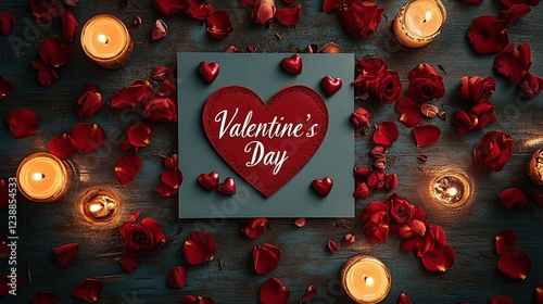 Glowing Red Glass Heart on Fiery Liquid Surface Abstract Romantic Art Luxury Valentine Surreal Love Themed Backgrounds Elegant Romantic Dinner Table with Red and White Floral Arrangement Romantic