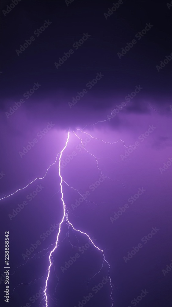 Stunning Lightning Strike in a Purple Sky Stunning Lightning Strike in a Purple Sky