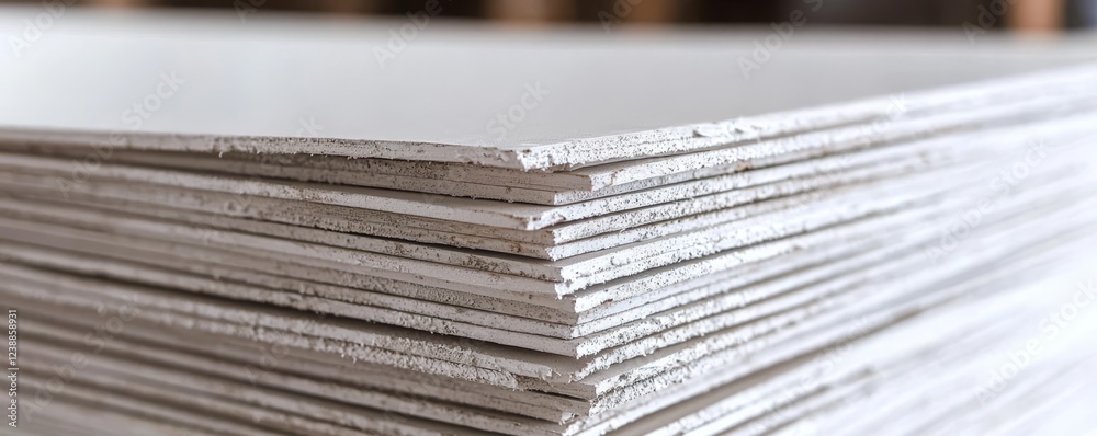 Showcasing drywall sheets used in construction and renovation. Showcasing drywall sheets used in construction and renovation.