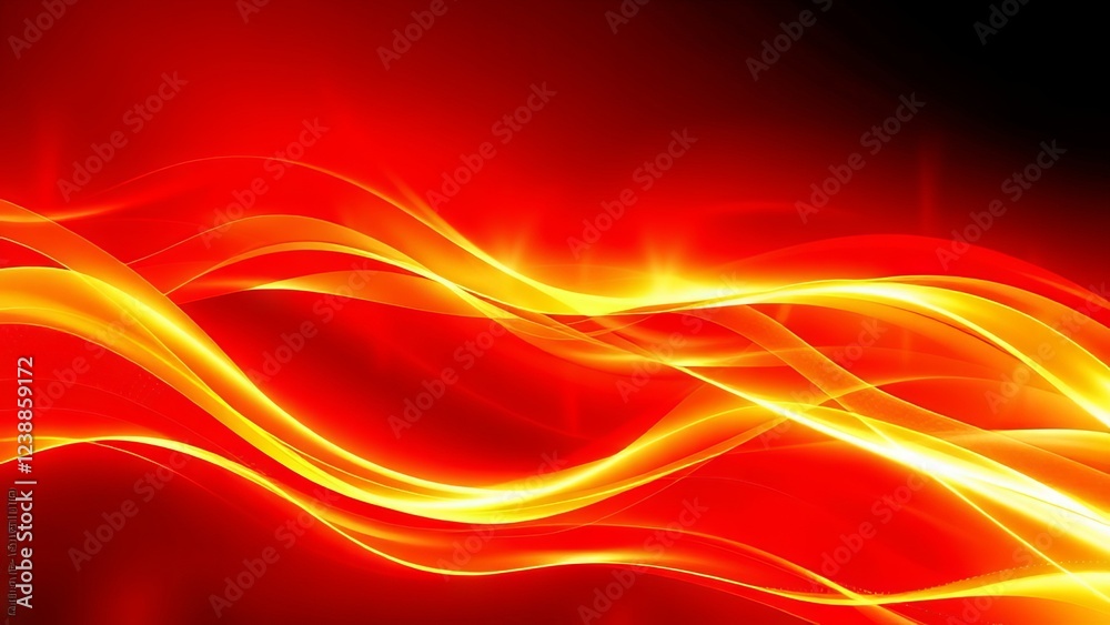 Obraz premium Abstract Red and Yellow Wave Design
