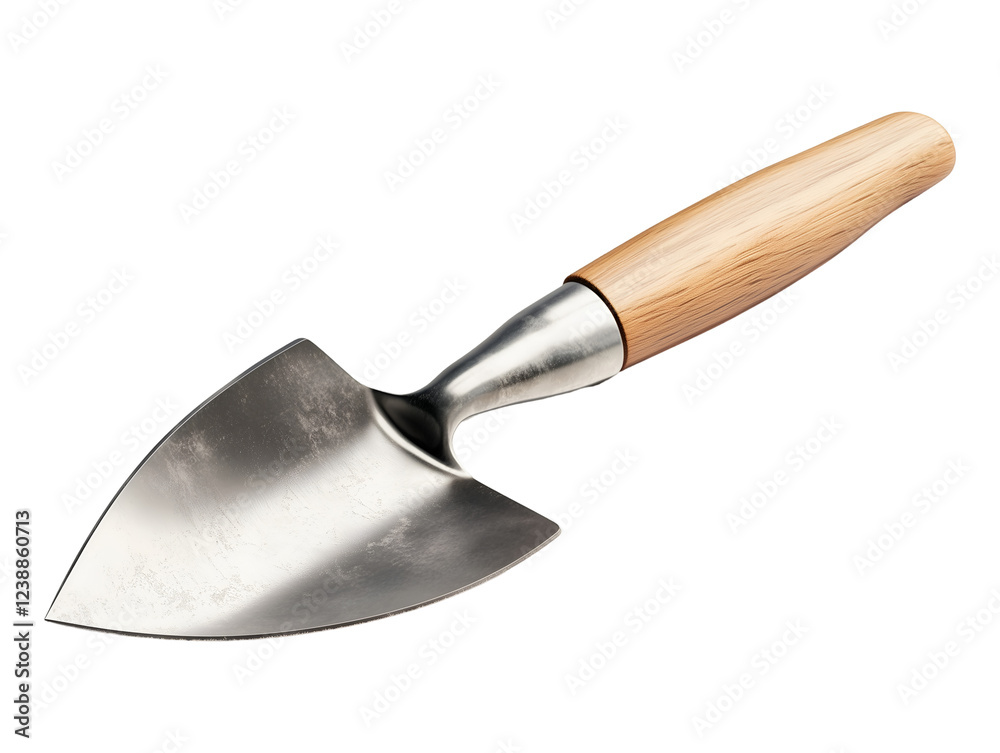 Hand trowel with wooden handle, isolated on transparent background, PNG, cut out Hand trowel with wooden handle, isolated on transparent background, PNG, cut out