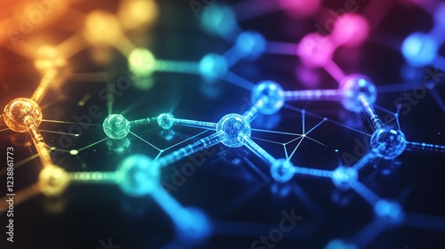 Wallpaper Mural Colorful abstract molecular structure. Torontodigital.ca