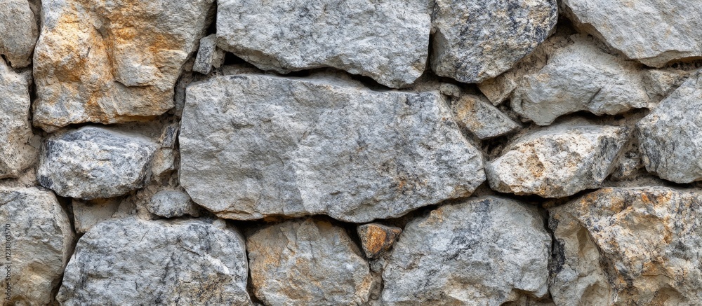 Stone wall texture background with irregularly shaped gray and beige stones, suitable for architectural and design applications. Copy Space Stone wall texture background with irregularly shaped gray and beige stones, suitable for architectural and design applications. Copy Space