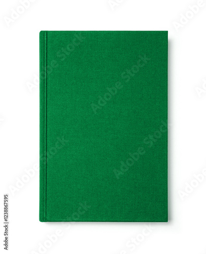 Green book with blank cover isolated
