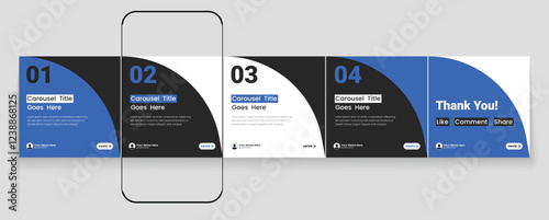 Digital marketing carousel banner template for Instagram post or LinkedIn marketing post template