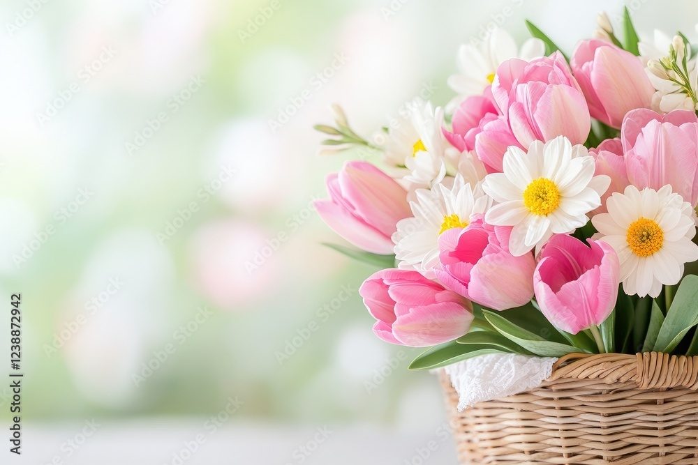 Obraz premium Bright Bouquet Of Pink And White Flowers Displayed