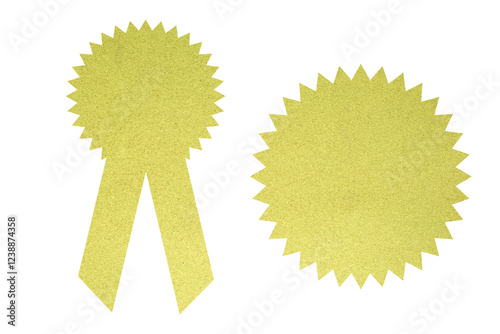 gold glitter label on white background , Ribbon, award