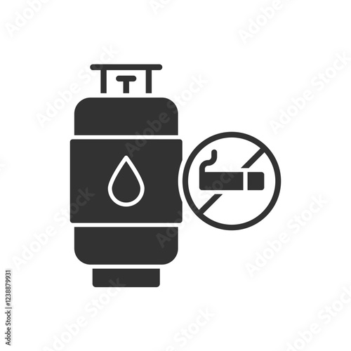 Gas Cylinder Icon - No Smoking Icon