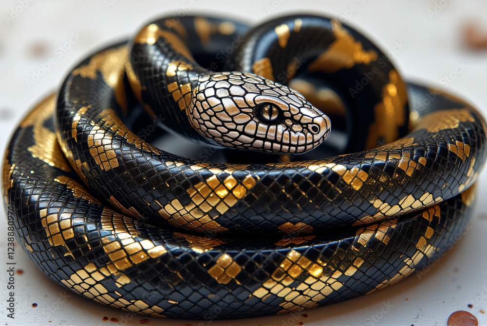 Close-up of Snake Scales with Glossy Metallic Reflections and Dark Tones
Close-up of Snake Scales with Glossy Metallic Reflections and Dark Tones