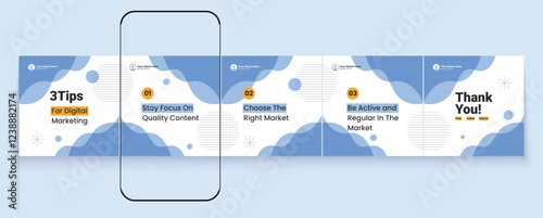 Digital marketing carousel banner template for Instagram post or LinkedIn marketing post template