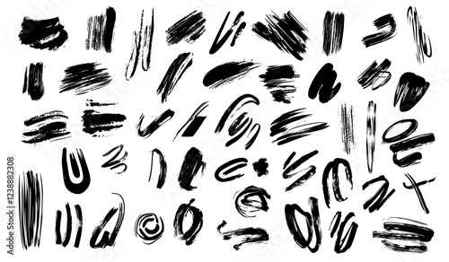 Hand drawn scribbles. Abstract pencil sketches doodles squiggles strokes, black grunge chalk ink marker paint lines vector illustration