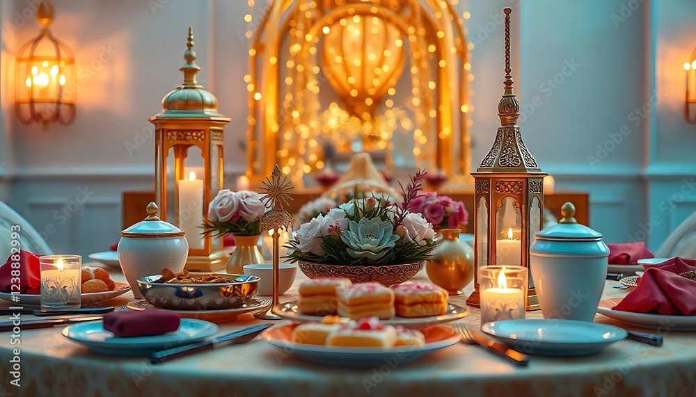 4K Ramadan Kareem Background with Luxurious Golden Glow, Hanging Lanterns, and Islamic Patterns for Festive Digital Art and Design
4K Ramadan Kareem Background with Luxurious Golden Glow, Hanging Lanterns, and Islamic Patterns for Festive Digital Art and Design