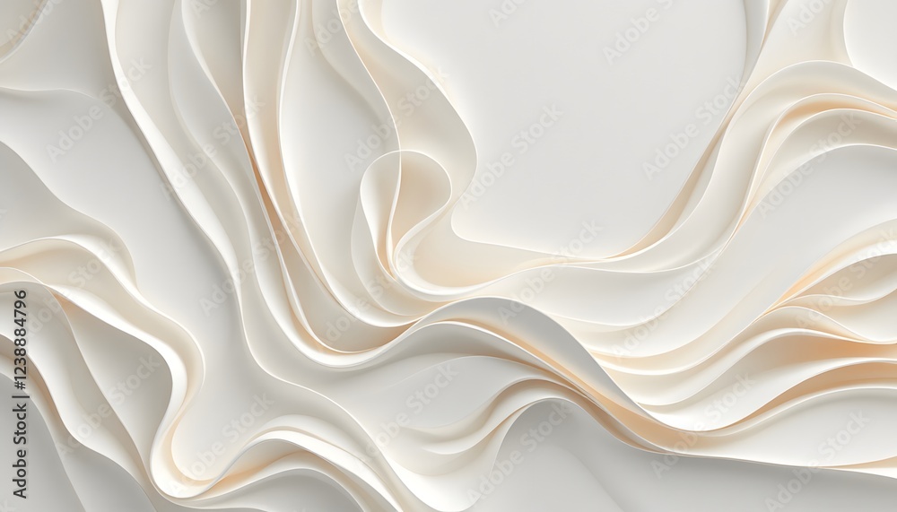 Obraz premium Abstract Creamy White Wave Background Image