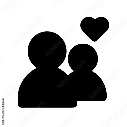 Silhouettes of two people with heart symbol representing love and togetherness
