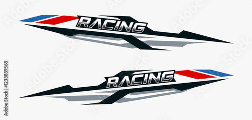 car livery design vector. stripe racing background designs for wrap