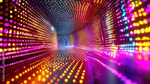 Wallpaper Mural Colorful, glowing LED light tunnel. Torontodigital.ca