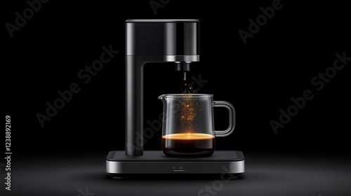 Modern coffee maker brewing fresh coffee. photo