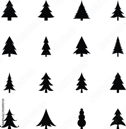 Christmas Trees silhouette | ornaments | decoration