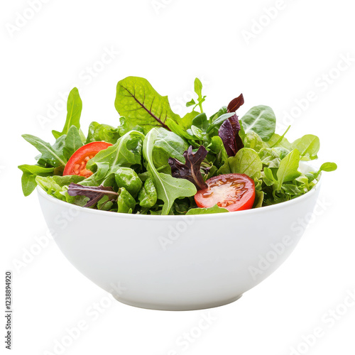Fresh salad bowl with mixed greens and tomatoes for a healthy meal option.