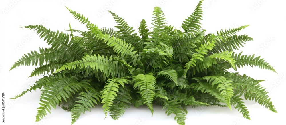 Naklejka premium Lush green fern plant isolated on white background with copy space