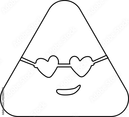 Playful Triangle Character with Hand-Drawn 
