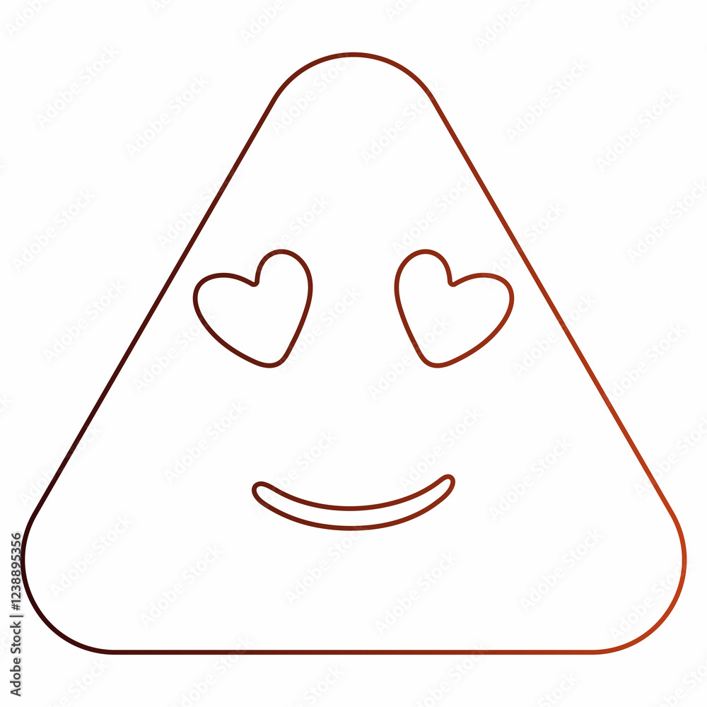 Cute love emoji with heart eyes sticker red gradient. Cute love emoji with heart eyes sticker red gradient.