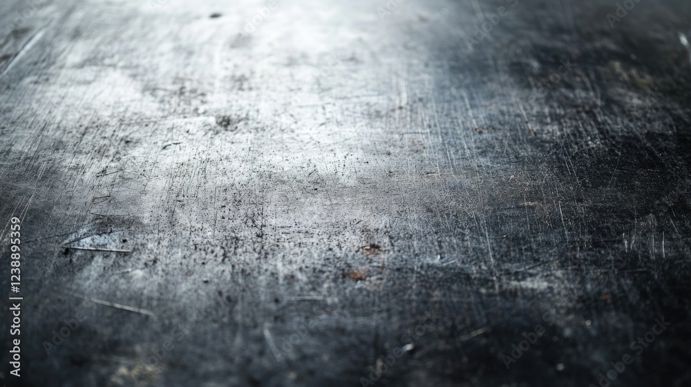 Fototapeta premium Grungy dark textured metal surface with scratches and worn marks