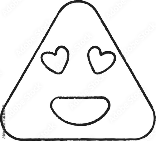 Playful Triangle Character with Hand-Drawn 