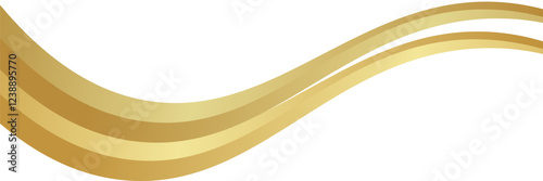 gold wave curve, golden wave corner shape for element, stripes ribbon golden graphic, striped gold. eps 10