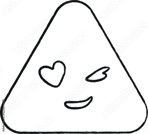 Playful Triangle Character with Hand-Drawn 