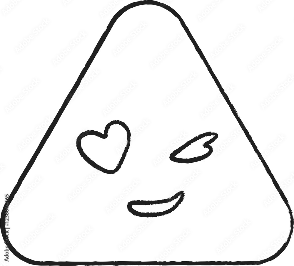 Playful Triangle Character with Hand-Drawn Playful Triangle Character with Hand-Drawn