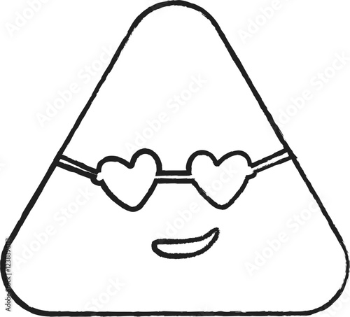 Playful Triangle Character with Hand-Drawn 