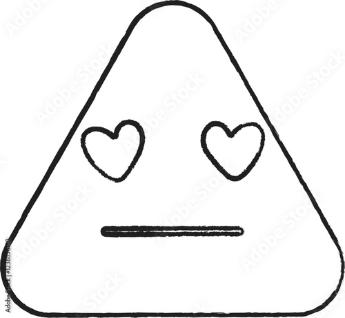 Playful Triangle Character with Hand-Drawn 