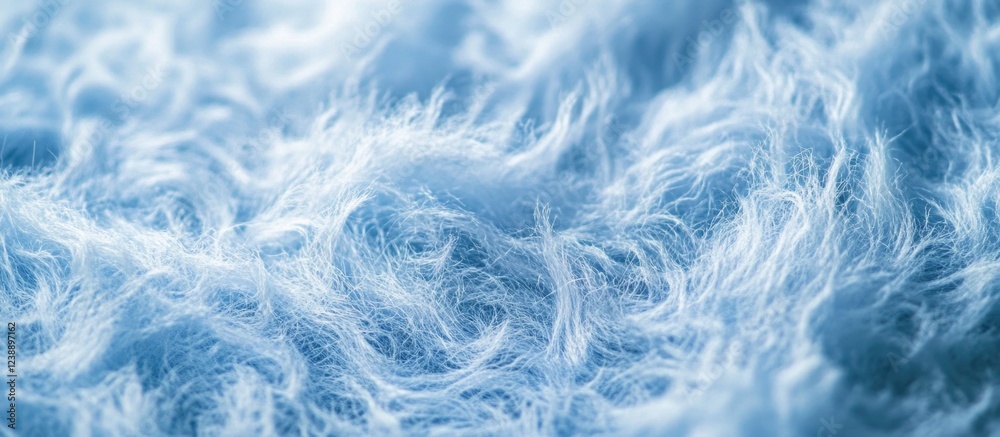 Naklejka premium Close-up of Blue Fluffy Texture Surface with Fine Fibers