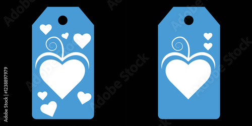 Price tag collection. Blank cardboard price tags. Retail product sticker elements with deal, hot price. Set of sale tags and labels. Set of gift or price tags shapes with hearts and love. EPS10
