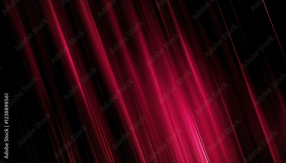 Fototapeta premium abstract crimson diagonal streaks of light with dark background, dynamic glowing lines for modern design