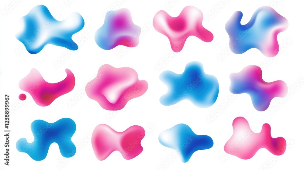 Abstract colorful blobs, fluid shapes, gradient design elements. Abstract colorful blobs, fluid shapes, gradient design elements.