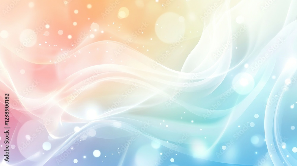 Pastel rainbow wave abstract background with bokeh lights. Pastel rainbow wave abstract background with bokeh lights.