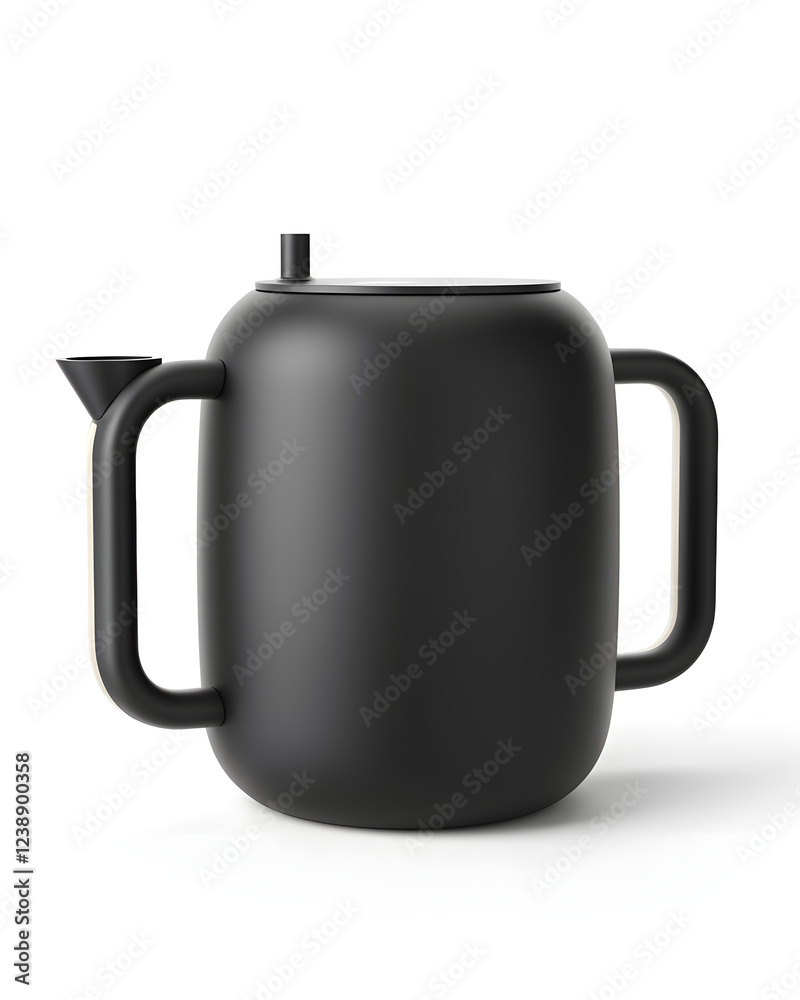 Minimalist black teapot with modern design displayed against a clean background